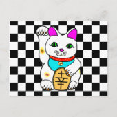 Lucky Cat Maneki Neko Kitty Postkarte (Vorderseite)