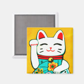 Lucky cat Maneki Neko Magnet (Vorderseite/Rückseite)