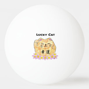 Lucky Cat (Maneki Neko) Ping Pong Ball Tischtennisball