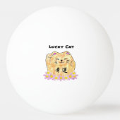 Lucky Cat (Maneki Neko) Ping Pong Ball Tischtennisball (Rückseite)