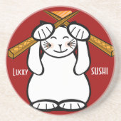 Lucky Cat- Maneki Neko - Sushi. Untersetzer (Vorne)