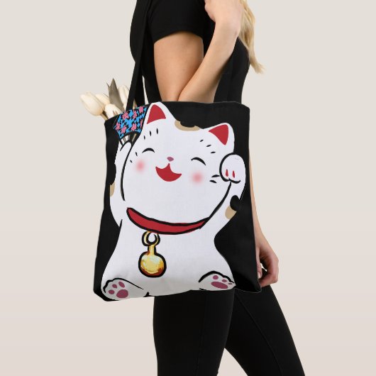 Lucky Cat Maneki Neko Tasche (Von Nahem)