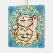 Lucky Cat Meow Keramikornament (Links)