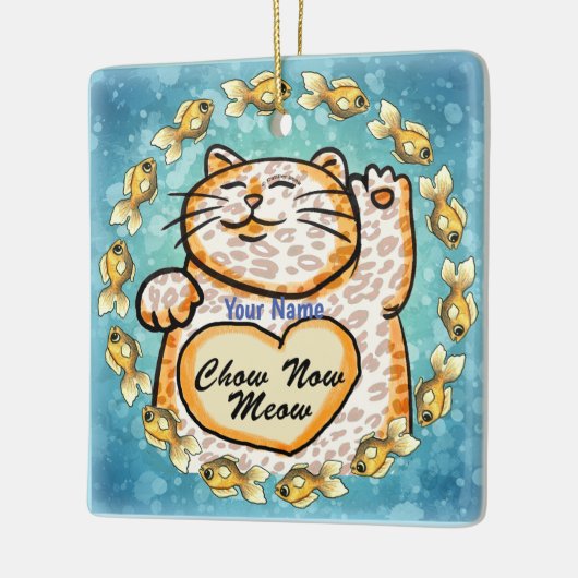 Lucky Cat Meow Keramikornament (Links)