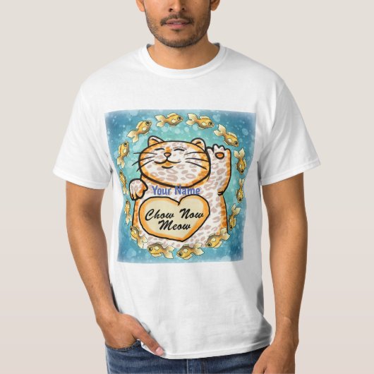 Lucky Cat Meow T-Shirt (Vorderseite)