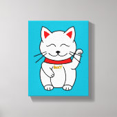 Lucky Cat Minimalistisch Art Canvas Print Leinwanddruck (Vorderseite)
