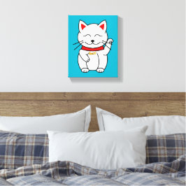 Lucky Cat Minimalistisch Art Canvas Print Leinwanddruck