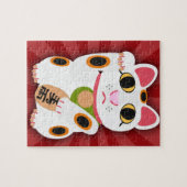 Lucky Cat Niedlich Cartoon Spaß Illustration Desig Puzzle (Horizontal)