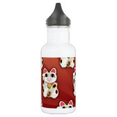 Lucky Cat Pattern Cartoon Fortune Pet White Kitty Trinkflasche (Links)