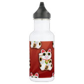 Lucky Cat Pattern Cartoon Fortune Pet White Kitty Trinkflasche (Rechts)