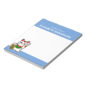 Lucky Cat Personalisiert Notizblock (Rotiert)