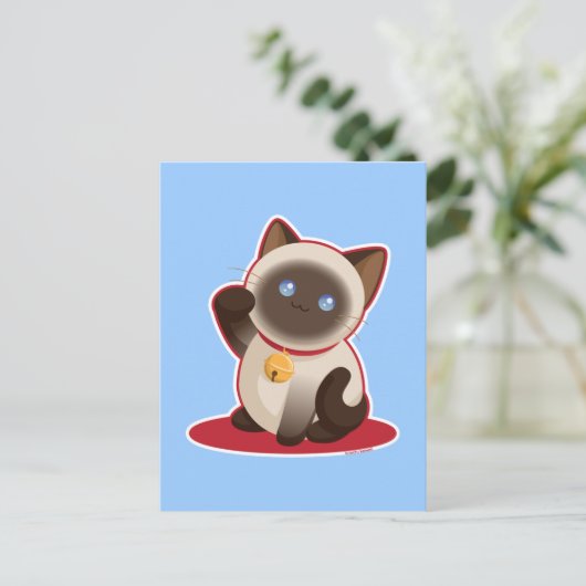 Lucky Cat Postkarte (Stehend Vorderseite)