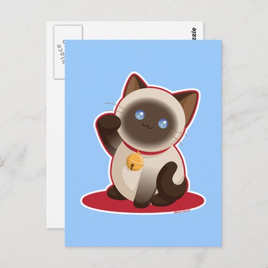 Lucky Cat Postkarte (Vorne/Hinten)