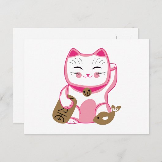 Lucky Cat Postkarte (Vorne/Hinten)