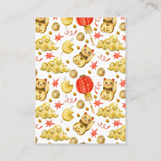 Lucky Cat | Raffle Ticket für Babydusche Begleitkarte (Rückseite)