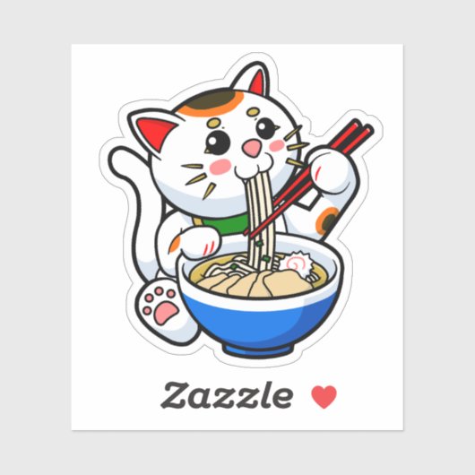 Lucky Cat Ramen Aufkleber (Blatt)