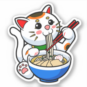 Lucky Cat Ramen Aufkleber