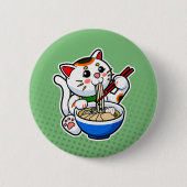 Lucky Cat Ramen Button (Vorderseite)