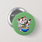 Lucky Cat Ramen Button (Vorne & Hinten)