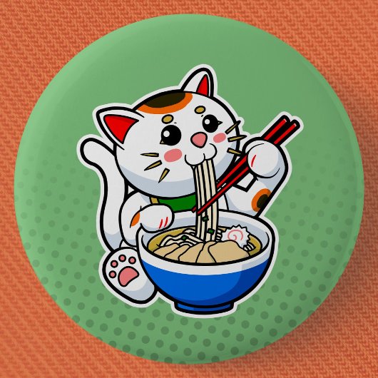 Lucky Cat Ramen Button