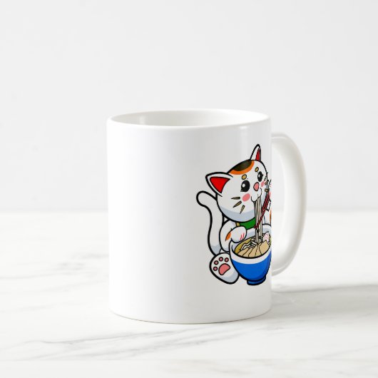 Lucky Cat Ramen Kaffeetasse (VorderseiteRechts)