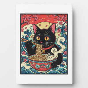 Lucky Cat Ramen Noodle Art Fotoplatte