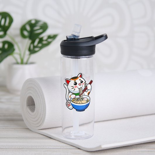 Lucky Cat Ramen Trinkflasche (Yoga (gedreht))
