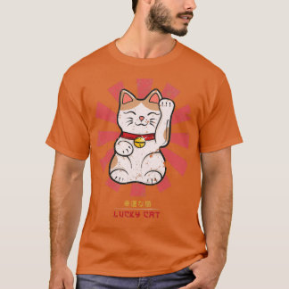 Lucky Cat Retro Japanisch T-Shirt
