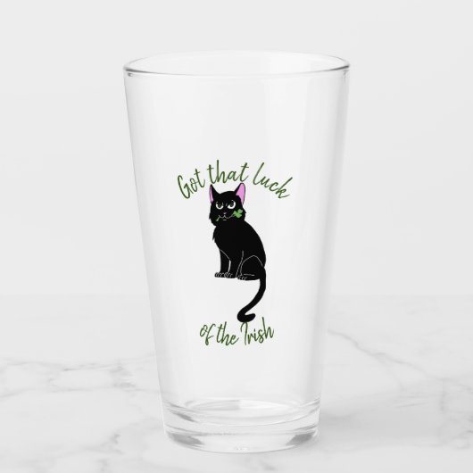 Lucky Cat Saint Patrick's Day Beer Glass Tumbler (Vorderseite)