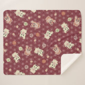 Lucky-Cat-Sherpa-gestützter Blanket Sherpadecke (Vorderseite (Horizontal))