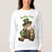 Lucky Cat St. Patrick's Day Sweatshirt Leprechaun (Vorderseite)