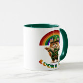 Lucky Cat St. Patrick's Day Tasse - Niedlich Lepre (VorderseiteRechts)