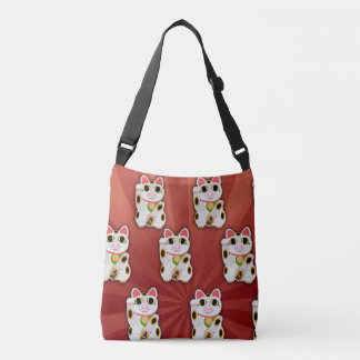 Lucky Cat Super Fortune Niedlicher Cartoon Design Tragetaschen Mit Langen Trägern