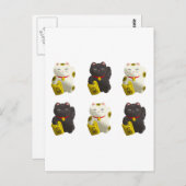 Lucky Cat Tiled Postkarte (Vorne/Hinten)