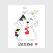 Lucky Cat trinken gerne Doodle Aufkleber (Blatt)