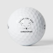 Lucky Cat Vater Personalisiert Golfball (Vorderseite)