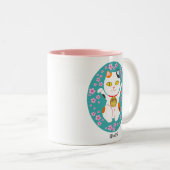Lucky Cat Wealth überwindet japanisches Maneki-Nek Zweifarbige Tasse (VorderseiteRechts)