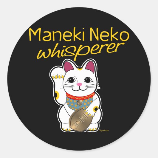 Lucky Cat Whisperer Runder Aufkleber (Vorderseite)