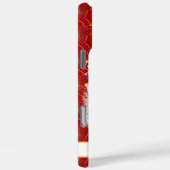 Lucky Cat With Red Flowers Monogrammed Case-Mate iPhone Hülle (Rückseite / Rechts)