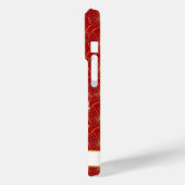 Lucky Cat With Red Flowers Monogrammed Case-Mate iPhone Hülle (Rückseite / Links)