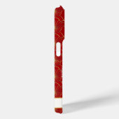 Lucky Cat With Red Flowers Monogrammed Case-Mate iPhone Hülle (Rückseite / Rechts)