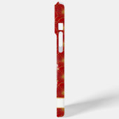 Lucky Cat With Red Flowers Monogrammed Case-Mate iPhone Hülle (Rückseite / Links)