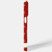 Lucky Cat With Red Flowers Monogrammed Case-Mate iPhone Hülle (Rückseite / Rechts)