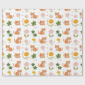 Lucky Cats and Clovers Geschenkpapier (Flach)