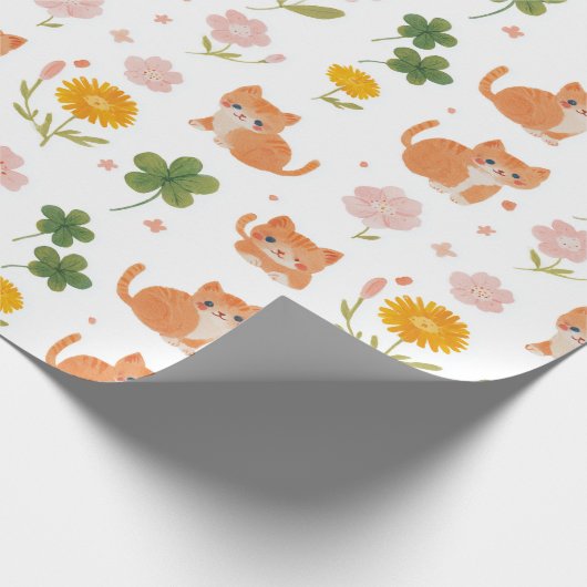 Lucky Cats and Clovers Geschenkpapier (Ecke)