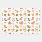 Lucky Cats and Clovers Geschenkpapier Set (Vorderseite)