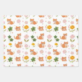 Lucky Cats and Clovers Geschenkpapier Set