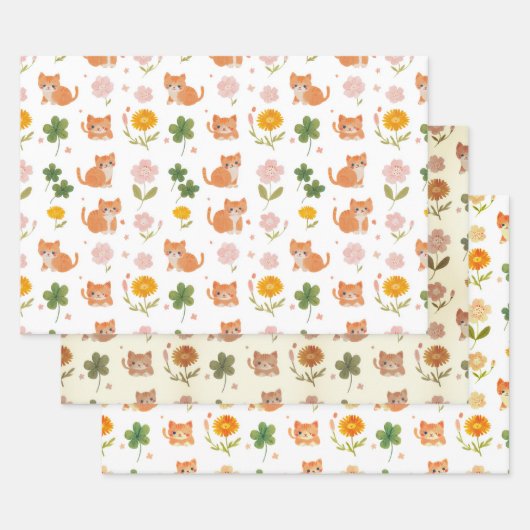 Lucky Cats and Clovers Geschenkpapier Set (Set)