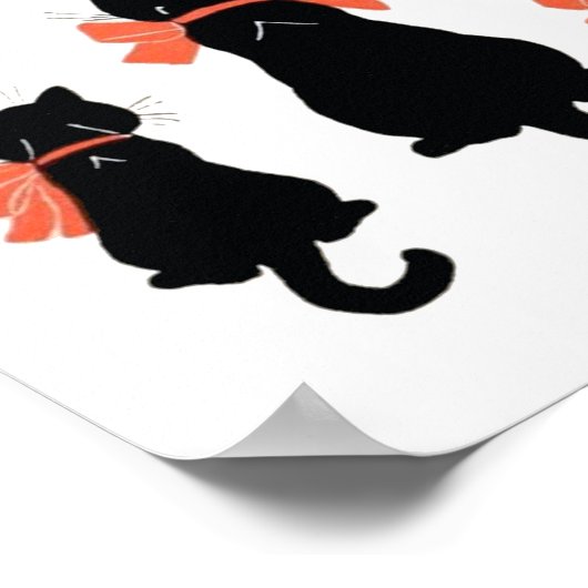 Lucky Cats, Louis Wain Poster (Ecke)