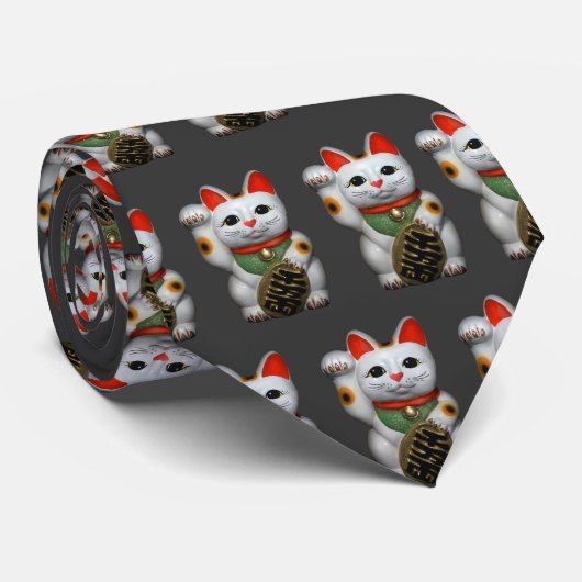 Lucky Cats Tie Krawatte (Gerollt)